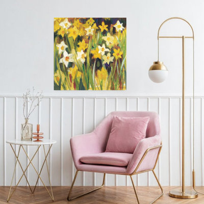 Contemporary Art Daffodil Flower Art 1 Piece Wrapped Canvas Wall Art