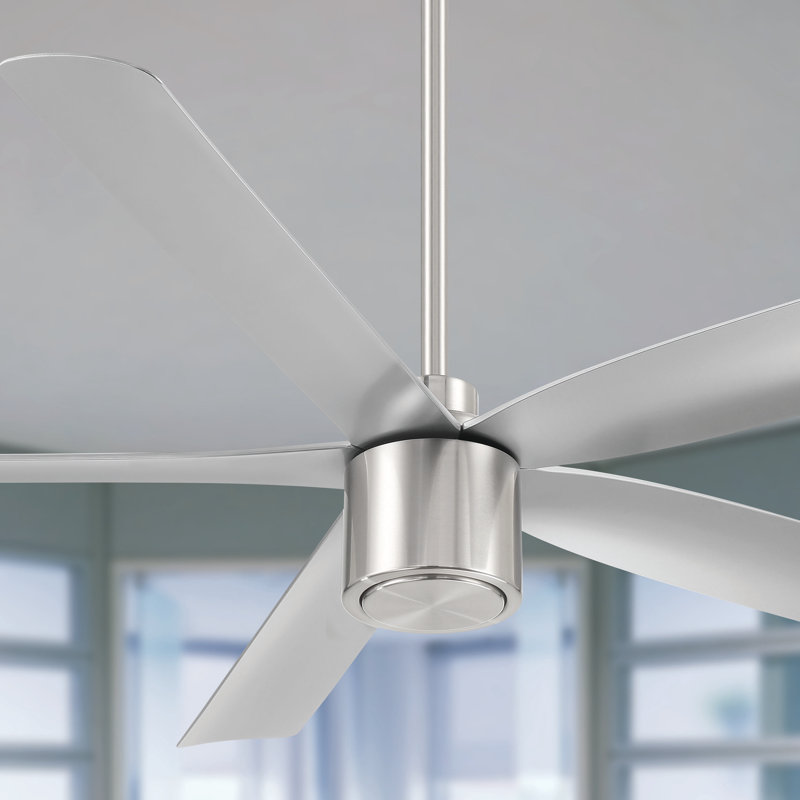 Ventilateur de plafond 5 pales avec télécommande RAVian (sans lumière), Nickel brossé, 60"