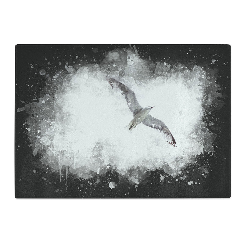 Tempered Glass Flying Seagull Chopping Board, 28.5 cm x 39 cm