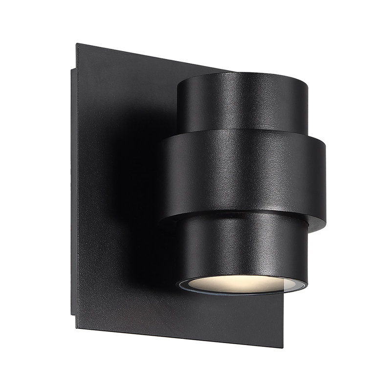 Barrel LED Wall Light, Black, 8" H x 5.88" W x 8" D