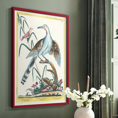«Pastel Birds V», reproduction encadrée en bois massif