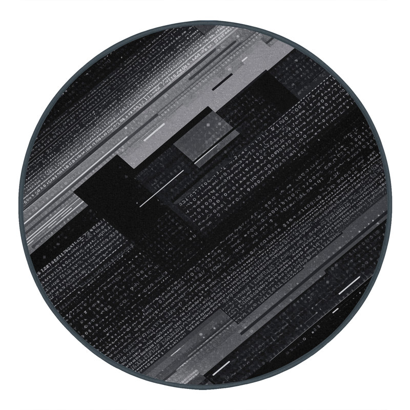 Tapis gris moelleux doux et moelleux Adlai, 6' Round