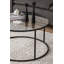 Table basse industrielle moderne, plateau en verre trempé fumé, structure 100% métal avec pieds de 0,6 pouce | Noir élégant et fumée | Parfait pour le salon et les espaces contemporains-1886984498
