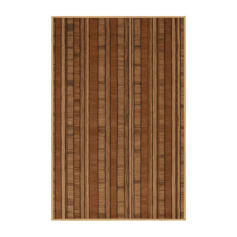 Washable Ships deck browns Nautical Area Rug, Rectangle 2' x 3'