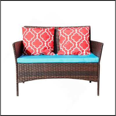 Ensemble de canapé quatre pièces avec fauteuil et chaise d'extérieur en rotin PE HY4-001 Boîte * 1 avec coussin