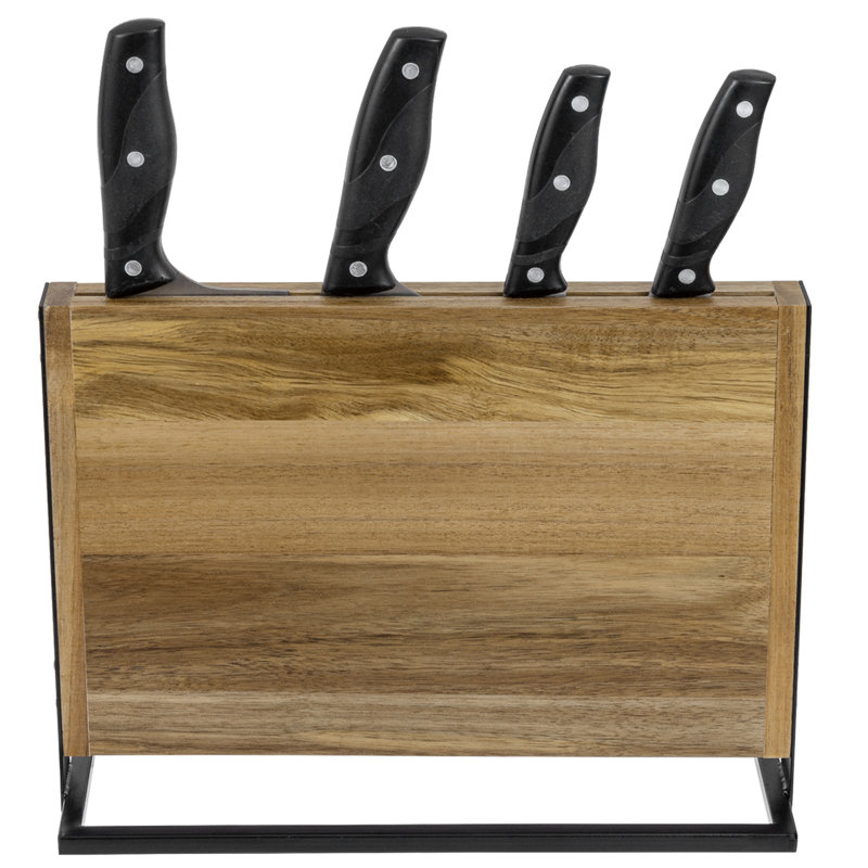 Rangement à couteaux en bois d'acacia massif