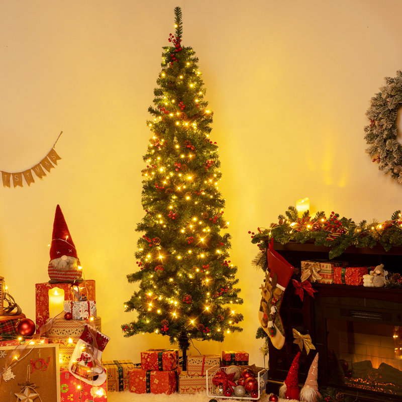 Arbre de Noël avec pommes de pin, 7'