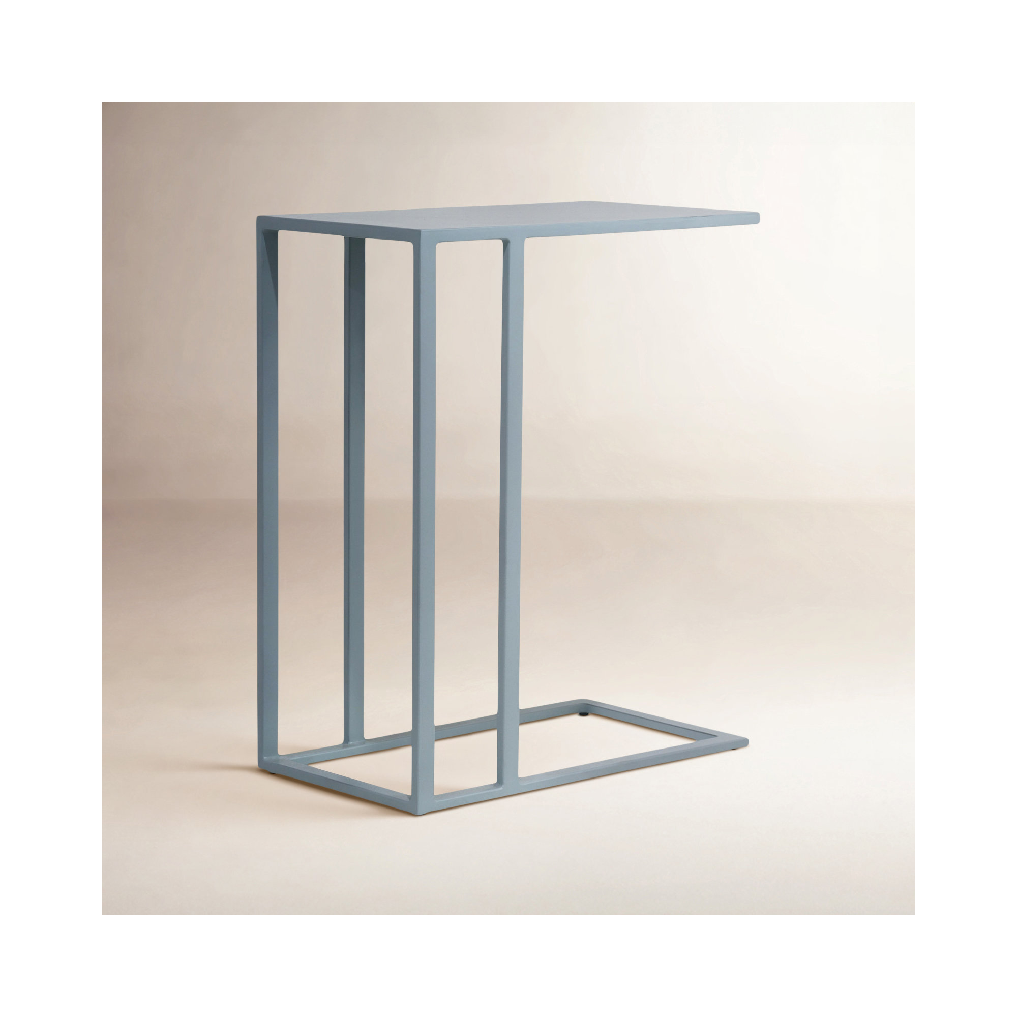 Salma Colorful Enamel End Table, Pearl Blue