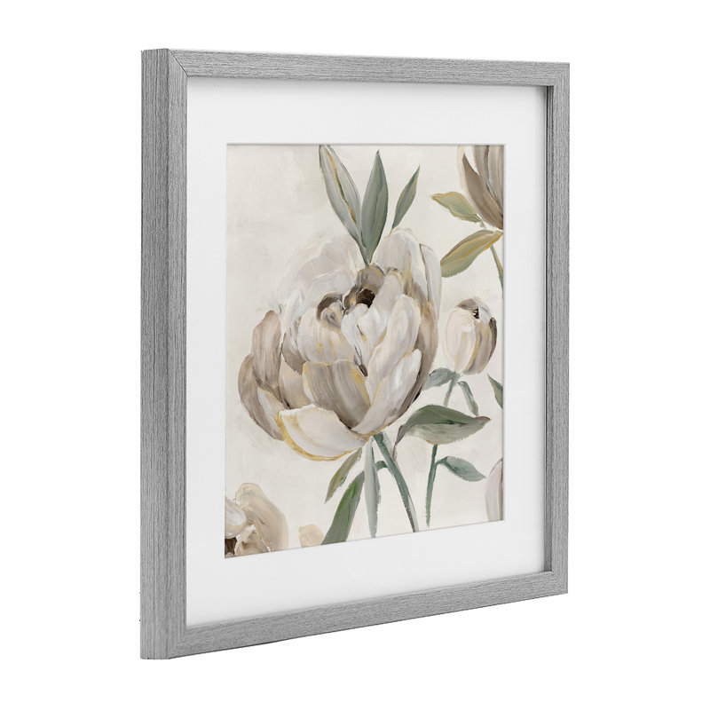 «Lustrous Pe pivons in Neutrals», reproduction sous verre encadrée, design par Aria K., H 13 po x l 13 po