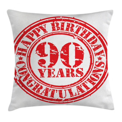 90th Birthday Indoor / Outdoor 26" Throw Pillow Cover