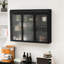 Armoire de rangement murale noire en verre arquée à 3 portes - Rehausse l'attrait de votre maison, polyvalente pour différents espaces, fabrication, installation facile vérifiée Ajoutez une touche de classe à divers-563361981