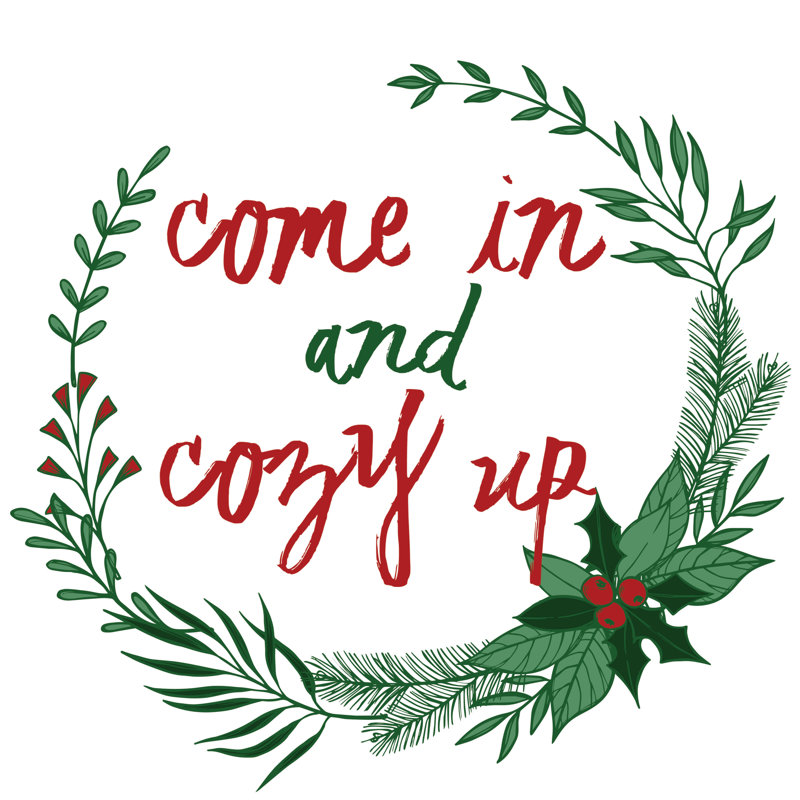 Come Cozy Up Wreath - Wrapped Canvas Print,  30cm H  x 30cm W 