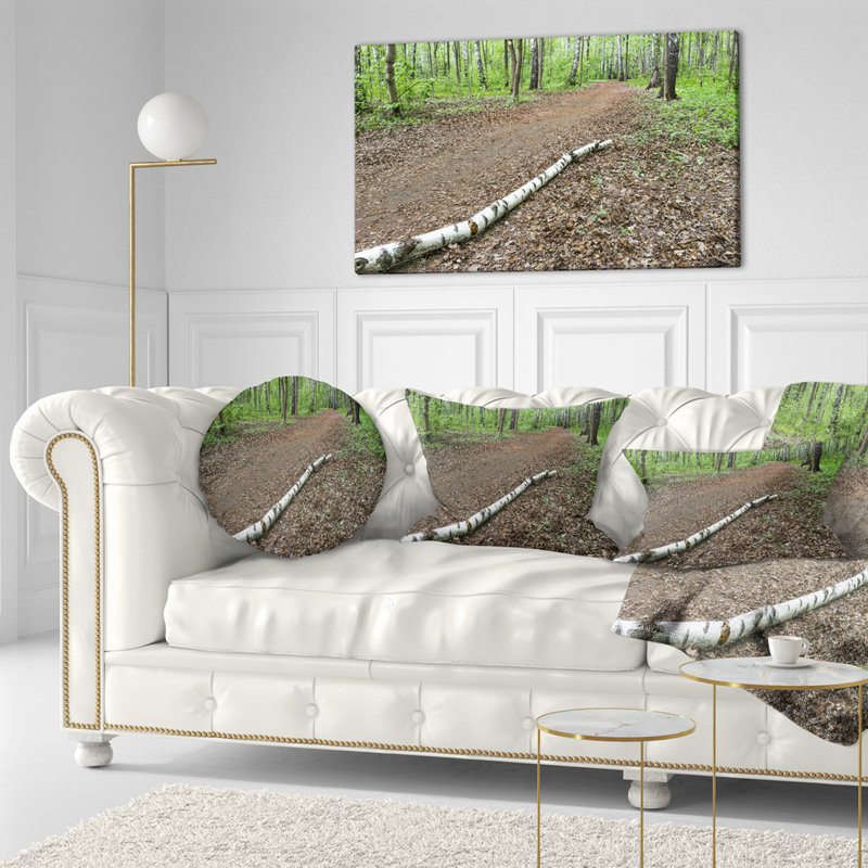Coussin lombaire Landscape Birch on the Track