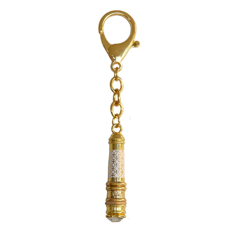 Porte-clé à baguette avec porte mantra vajrasatva, Blanc