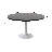 Heatherton Round Dining Table with MDF Top and White Stainless Steel Pedestal Base Kitchen Table Seats 2-4 Person-155420966-188218941