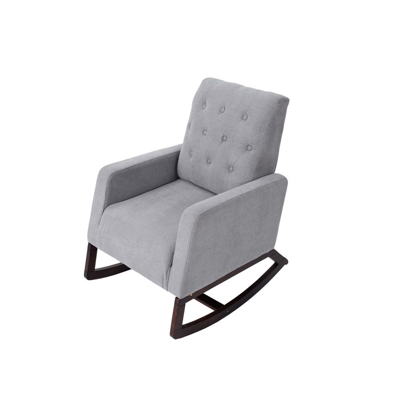 Chaise berçante moderne gris acier avec dossier rectangulaire captivant en couleur
