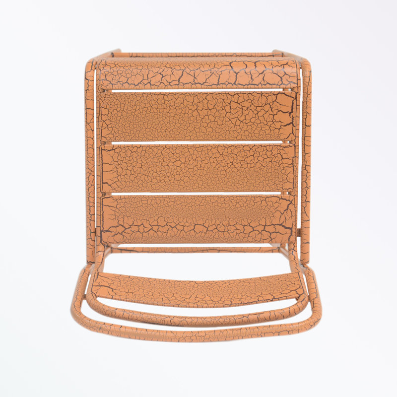 Saumil Outdoor Iron Bar Stools, Orange, 2