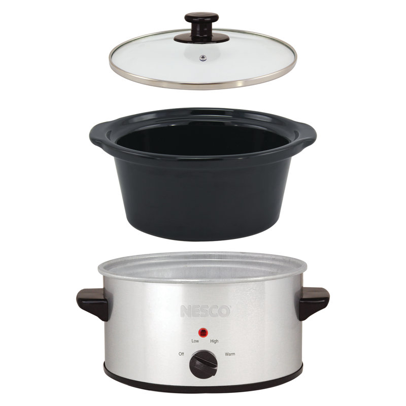 Nesco 1.5 Quart Gray Stainless Steel Slow Cooker
