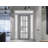 Front Exterior Prehung uPVC Metal-Plastic Door Frosted Glass Manux 8312 Grey Ash 2 Side and Top Exterior Window Office Commercial and Residential Doors Entrance Patio Garage-W12+36+12 x H80+14-Right-hand Inswing-98196184-98196185-98196182