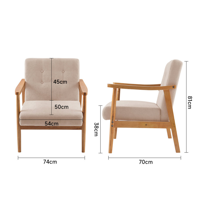 Courtney Upholstered Armchair, Beige