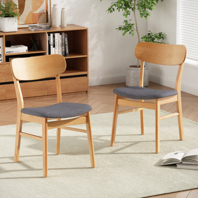Chaises de salle à manger en bois d'hévéa Thodore