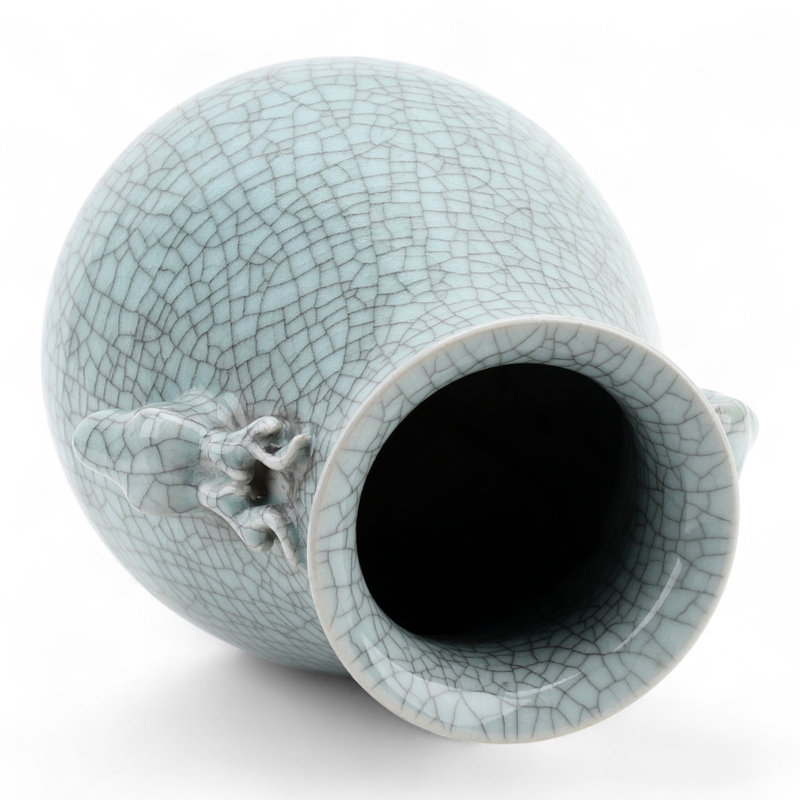 Porcelain Deer Head Handled Vase