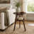 Mid-Century Solid Rubber Wood End Table With 2-Tier Storage Shelf-1191130886