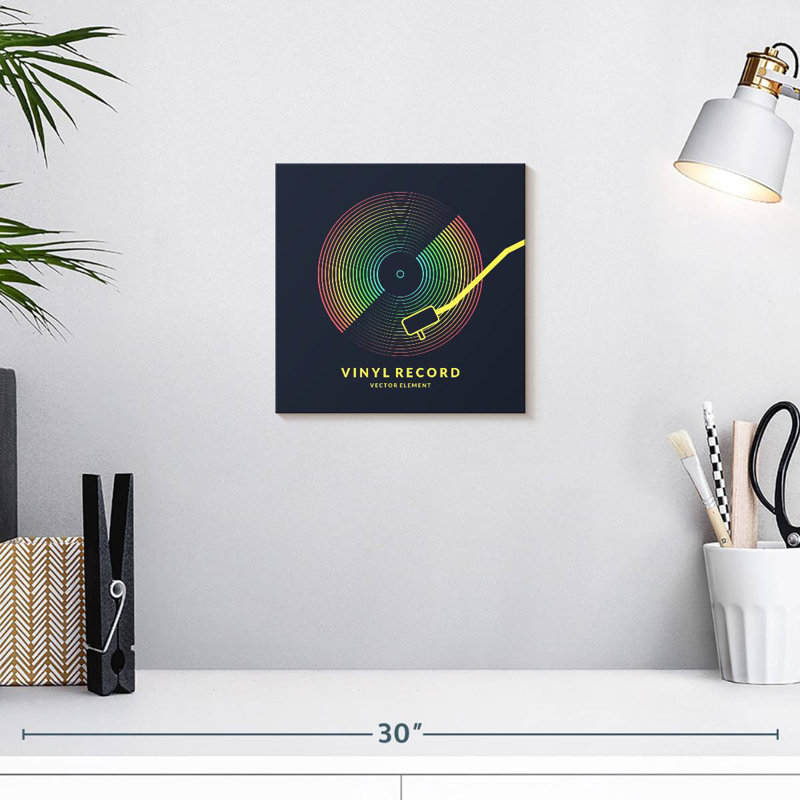 Abarca Rainbow Vinyl Record, 10" H x 10" W