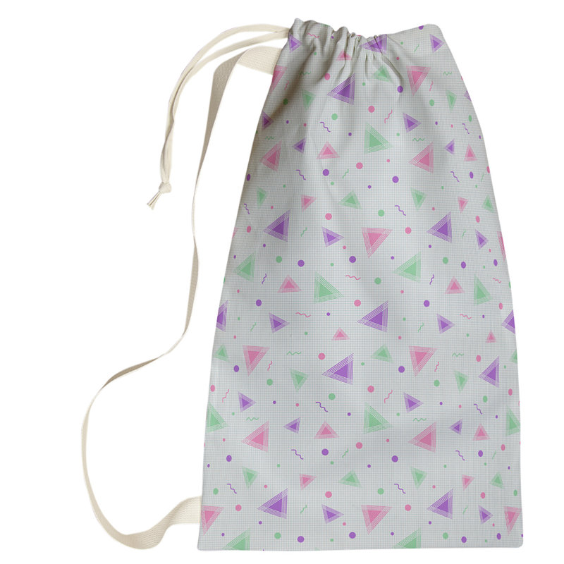 Leffel Fabric Laundry Bag with Handles, Small ( 64" H x 20" W x 1.5" D), Purple/Pink