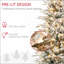 Décoration de Noël artificielle haute 7,5 pi avec 850 branches floquées par la neige, 350 lumières claires jaunes chaudes, ouverture automatique, ampoule supplémentaire-434925314