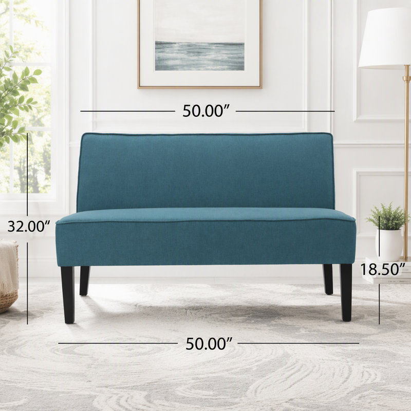 50'' Upholstered Loveseat, Teal