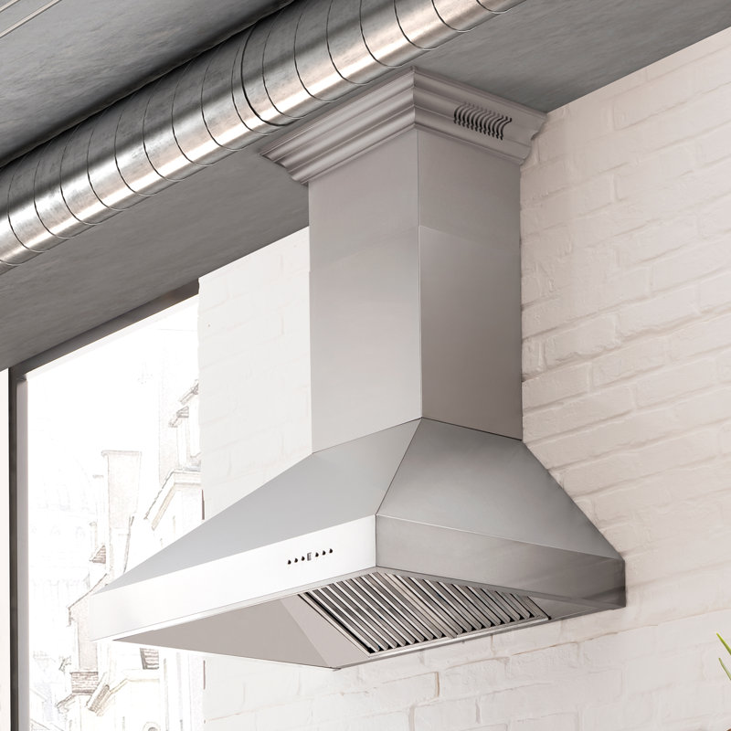 ZLINE CrownSound™Ducted Vent Wall Mount Range Hood in Stainless Steel with Built-in Bluetooth Speakers , 30" 