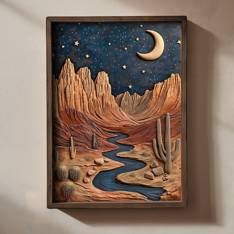 Stunning Decorative Framed MDF Painting, 13.8 x 18.5 x 0.8 inches | 100% MDF with 3 mm Thickness, Elegant Pine Wood Frame | UV Printed Artwork for Home Decor, Perfect for Living Room & Bedroom Accent