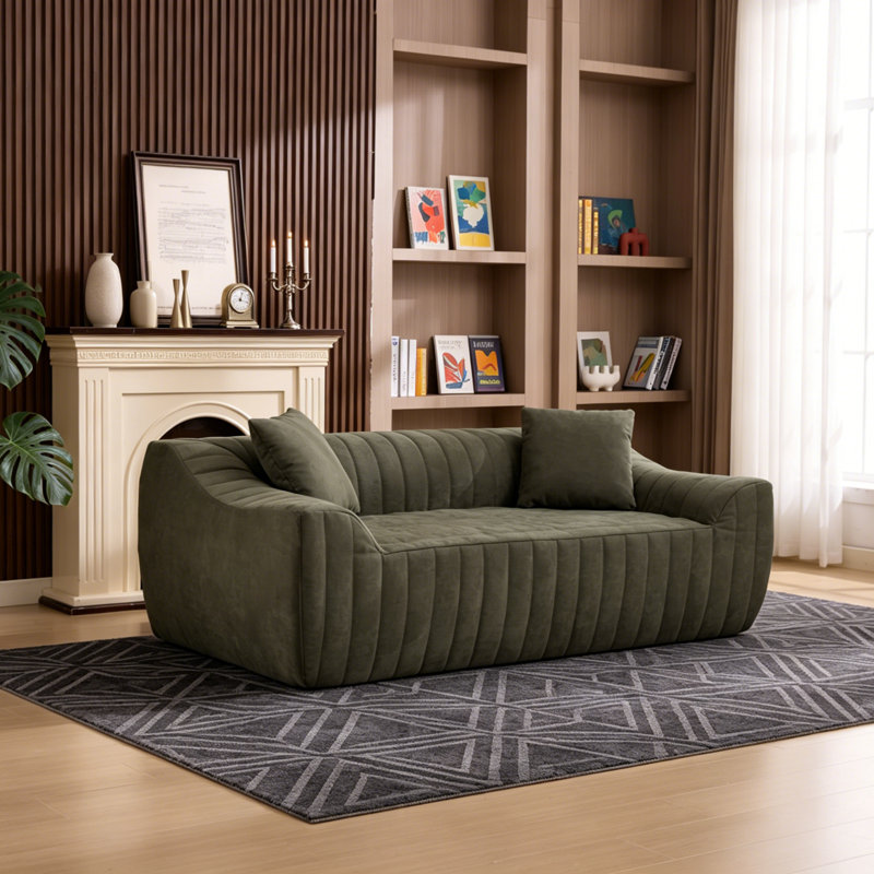 Upholstered Chaise Lounge, Green