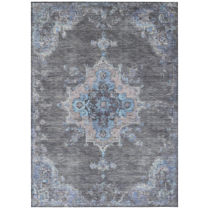 Machine Washable Indoor/Outdoor Bingel ACN2321 Global Rug, Rectangle 10' x 14'