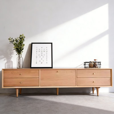 Modern Cherry Wood Color Solid Wood TV Stands