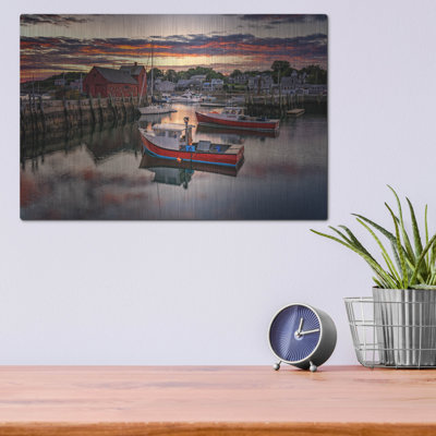 Mur en métal luxueux «Sunrise In Rockport» par Rick Berk