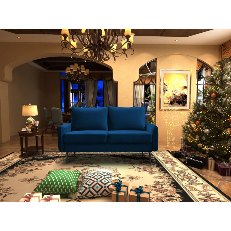 Causeuse Dotson, Velours bleu espace