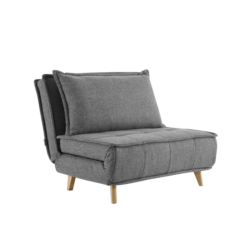 Chaise convertible en polyester Mikell, Gris