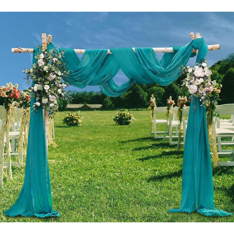 Ensemble de rideaux de mariage pour arche ou toile de fond de mariage, H 360 po x l 55 po, Sarcelle