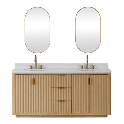 72"" Double Bathroom Vanity Set with Mirror -  Everly Quinn, 9A2093933B834B9D9ECF45C26B76F7A4