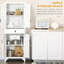 Armoire de cuisine blanche à 4 portes de 67 po de hauteur avec tiroir et tablettes réglables pour la salle à manger - Améliorez votre apparence