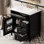 Meuble-lavabo moderne avec lavabo, tablette réglable et 3 tiroirs pour un rangement et une organisation efficaces