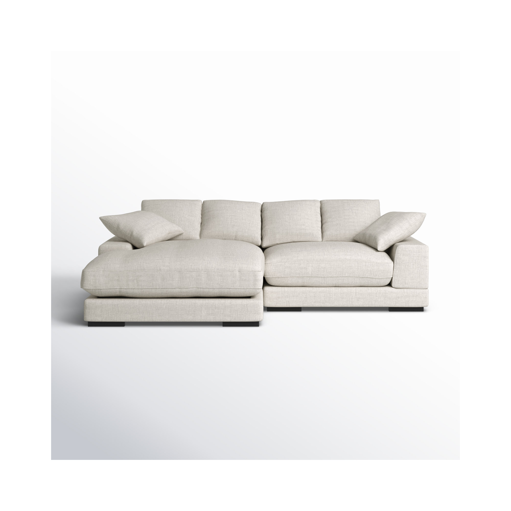 Lonsdale Chaise Sectional, Beige Linen