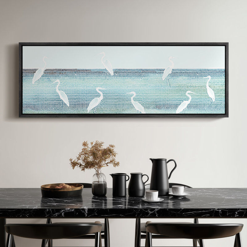 Très grand art mural rétro encadré pour art classique, H 20 po x l 60 po, Noir