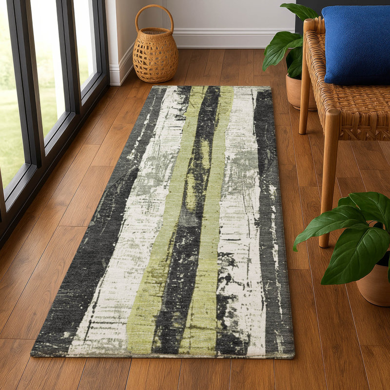 Premium Machine Washable Mayfield AMF1872 Stripes Rug, Runner 2'3" x 7'6"
