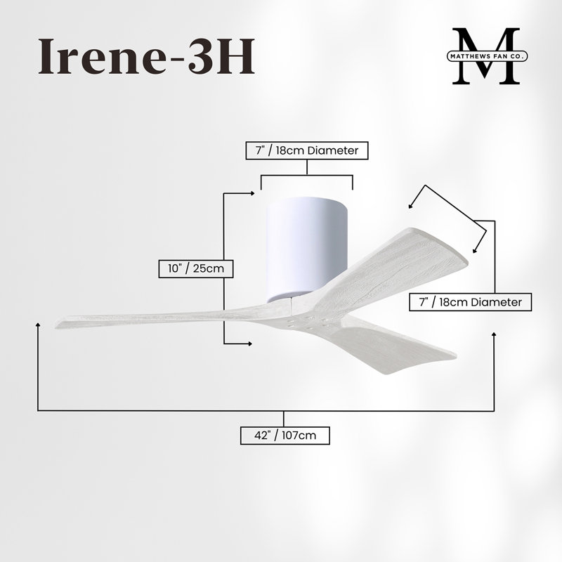 Irene Ceiling Fan, Gloss White, Matte White, 42"