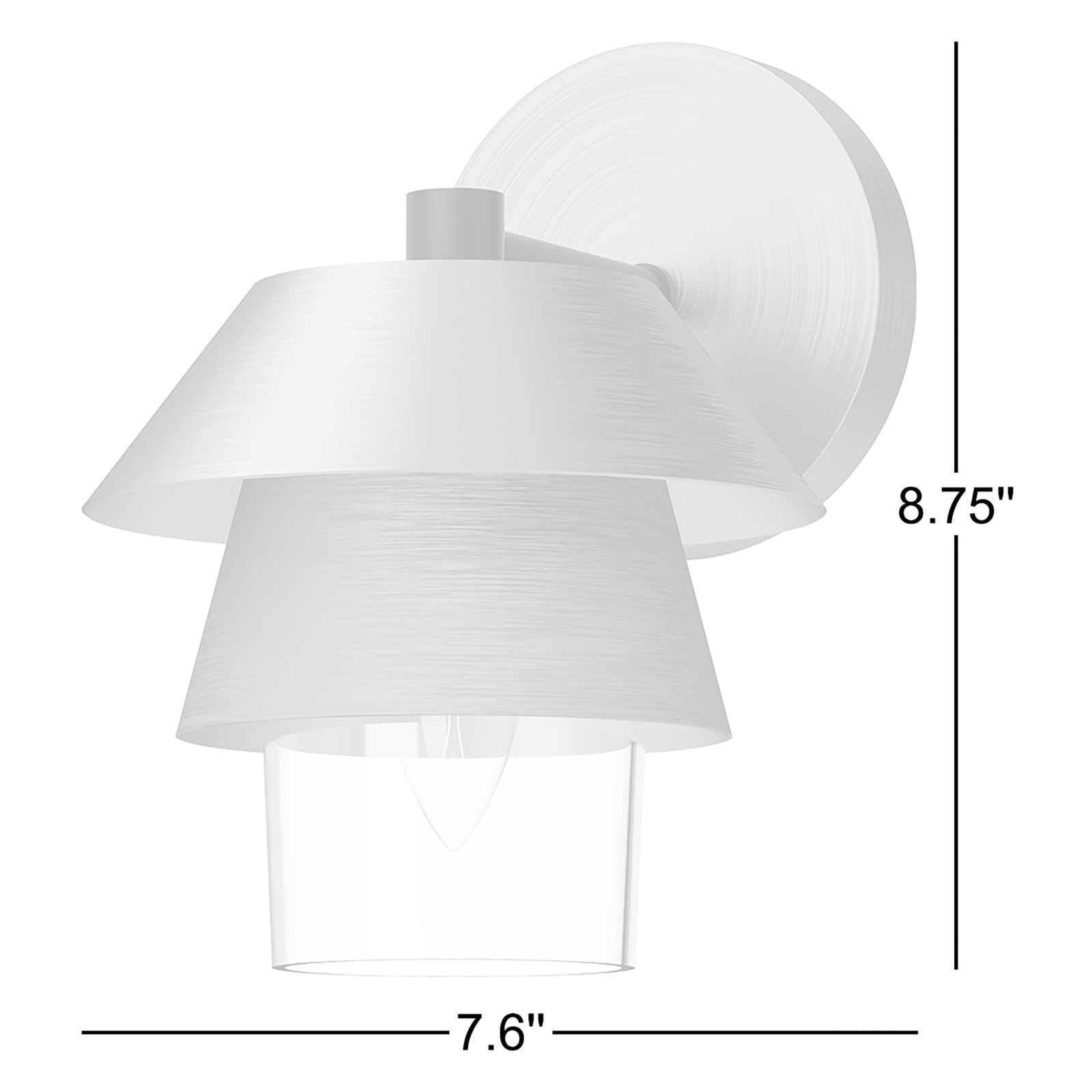 Davant Single Light Dimmable Armed Sconce, Brushed Gold/Clear Glass