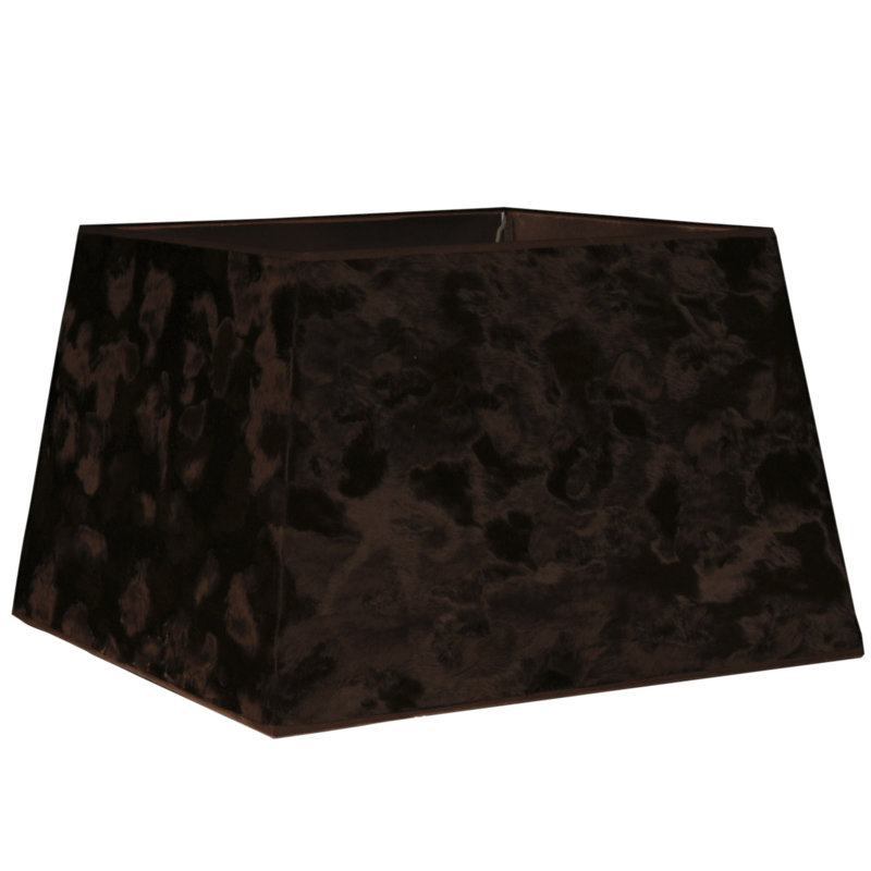 Renteria 30cm H Fabric Rectangle Lamp Shade, Brown Furry Skin