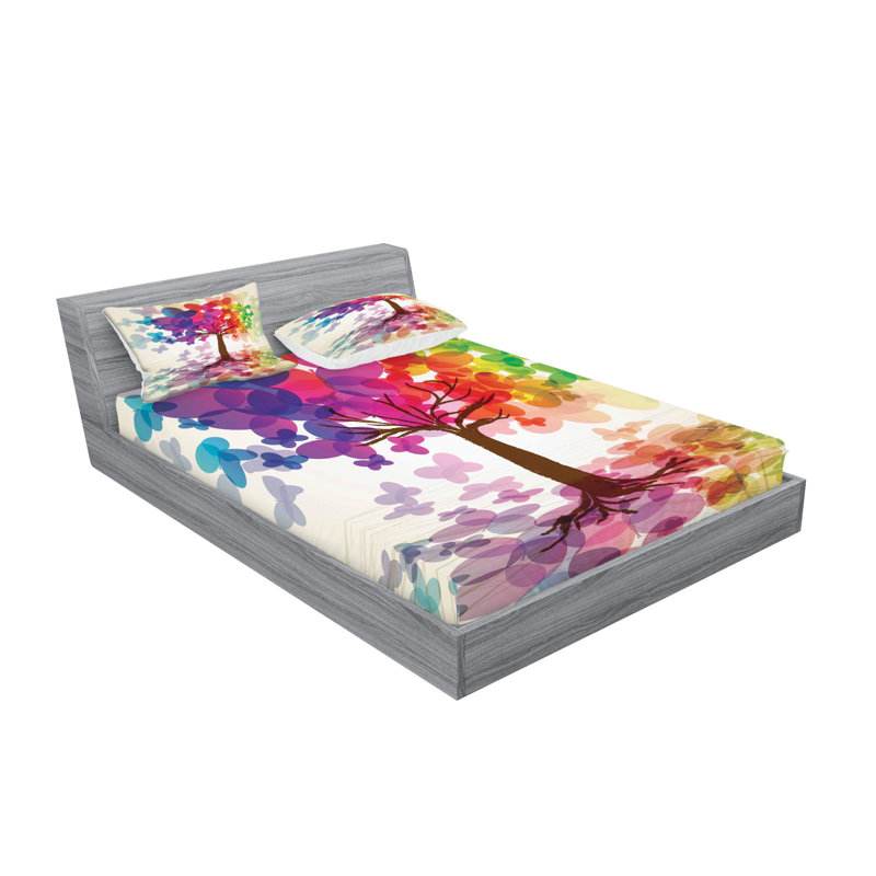 Multicolore ensemble de draps et taies décoratives Ambesonne, Ensemble de draps pour très grand lit californien